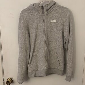 Puma Heather Gray Full-Zip Hoodie